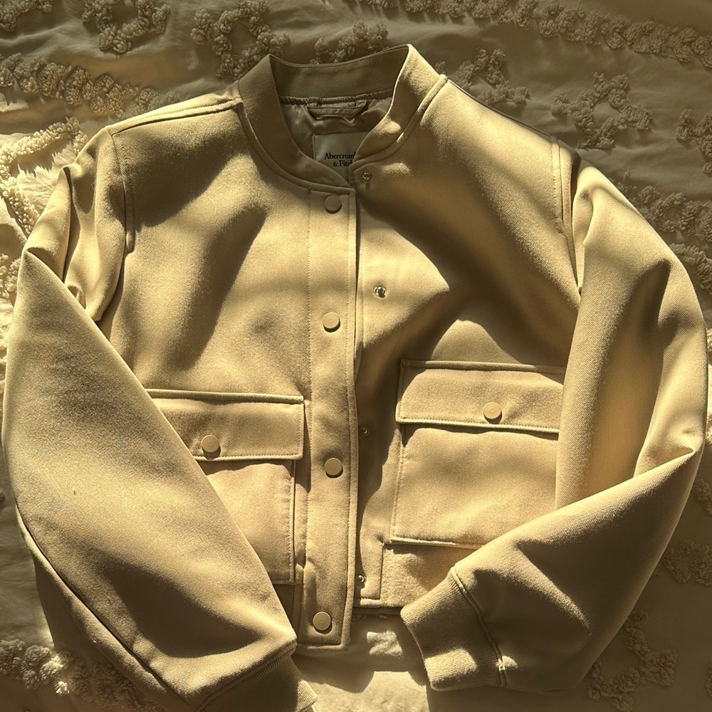 Bershka Beige Bomber Jacket